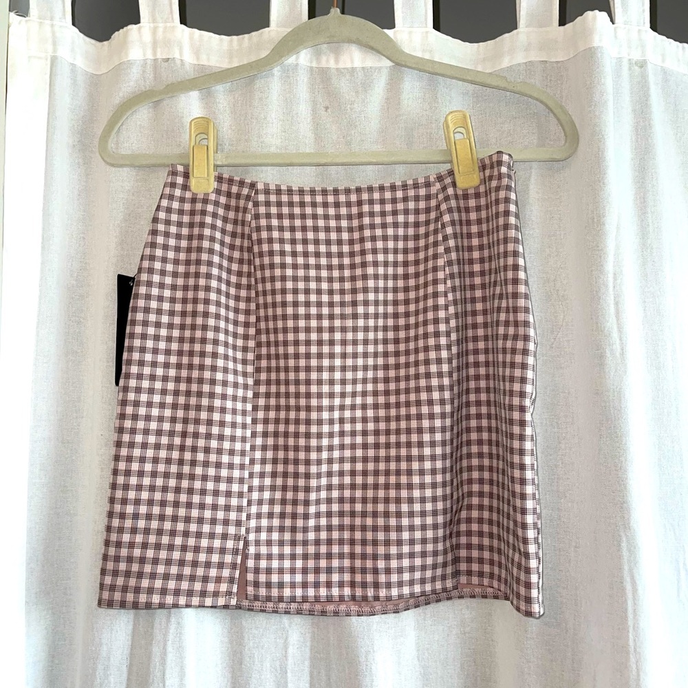 Lulus Pink Plaid Mini Skirt